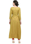 Designer Mart Golden Rudy Cotton Maxi Gown Dress - Designer mart