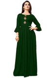 Designer Mart Green Rayon Maxi Gown Dress - Designer mart