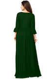 Designer Mart Green Rayon Maxi Gown Dress - Designer mart