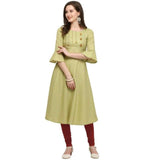 Designer Mart Green Ruby Cotton Gown Kurti - Designer mart