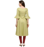 Designer Mart Green Ruby Cotton Gown Kurti - Designer mart