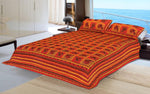 Designer Mart Kantha Work Embroidered Double Bed sheet with two pillow covers - Designer mart