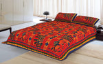 Designer Mart Kantha Work Embroidered Double Bed sheet with two pillow covers - Designer mart