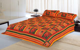 Designer Mart Kantha Work Embroidered Double Bed sheet with two pillow covers - Designer mart