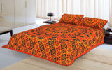 Designer Mart Kantha Work Embroidered Double Bed sheet with two pillow covers - Designer mart