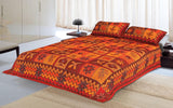 Designer Mart Kantha Work Embroidered Double Bed sheet with two pillow covers - Designer mart