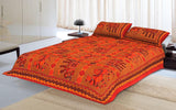 Designer Mart Kantha Work Embroidered Double Bed sheet with two pillow covers - Designer mart