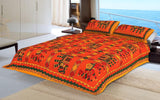 Designer Mart Kantha Work Embroidered Double Bed sheet with two pillow covers - Designer mart