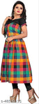 Designer Mart Multi Color Cotton Weaving Checks Kurti - Designer mart