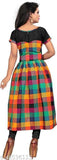 Designer Mart Multi Color Cotton Weaving Checks Kurti - Designer mart