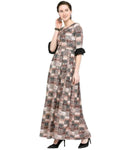Designer Mart Multi-Color Rayon Maxi Gown Dress - Designer mart