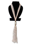 Designer Mart Net Baby Pink Scarf Necklace Jewelry - Designer mart
