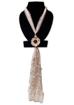 Designer Mart Net Pink Scarf Necklace Jewelry - Designer mart