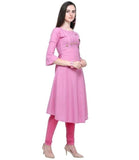 Designer Mart Pink Ruby Cotton Gown Kurti - Designer mart