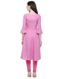 Designer Mart Pink Ruby Cotton Gown Kurti - Designer mart