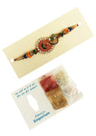 Designer mart rakhi set : 1 Antique Rakhi + 1 Tilak - Designer mart