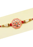 Designer mart rakhi set : 1 Antique Rakhi + 1 Tilak - Designer mart