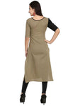 Designer Mart Women Brown Rayon Straight Kurti - Designer mart