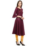 Designer Mart Women Purple Rubi Cotton Straight Kurti - Designer mart