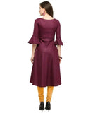 Designer Mart Women Purple Rubi Cotton Straight Kurti - Designer mart