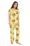 Designer Mart Women's Cotton Floral Printed Night Suit Set of Shirt & Pyjama - Designer mart