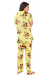 Designer Mart Women's Cotton Floral Printed Night Suit Set of Shirt & Pyjama - Designer mart