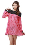 Designer mart Women's Floral Pink Nighty - Designer mart