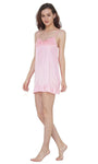 Designer mart Women's Poly Satin Nighty (Baby Pink, Free Size) - Designer mart