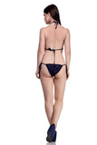 Designer mart women's Satin Lingerie Set Bra Panty Set (Free Size) Navy Blue - Designer mart