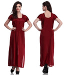 Designer mart women's Satin Nighty (Free Size) Maroon - Designer mart