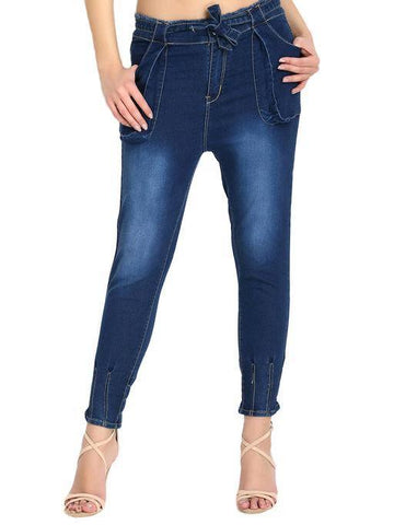 Designer Mart Women's Skinny Fit Navy Blue Jeans - Designer mart