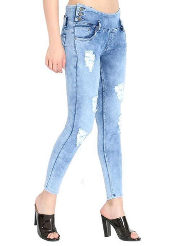 Designer Mart Women's Slim Fit Blue Jeans - Designer mart