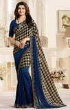 Desirable Blue Casual Printed Georgette Saree - Designer mart