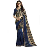 Desirable Blue Casual Printed Georgette Saree - Designer mart