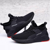 Elegant Black Mesh Solid Sneakers For Men - Designer mart