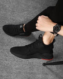 Elegant Black Mesh Solid Sneakers For Men - Designer mart