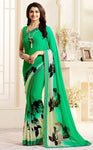 Floral Printed Georgette Saree - Designer mart