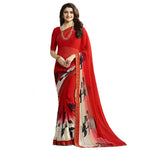 Floral Printed Georgette Saree - Designer mart