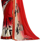 Floral Printed Georgette Saree - Designer mart