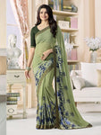 Floral Printed Georgette Sari - Designer mart