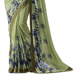 Floral Printed Georgette Sari - Designer mart