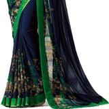 Floral Printed Georgette Sari - Designer mart