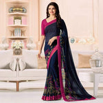 Floral Printed Georgette Sari - Designer mart