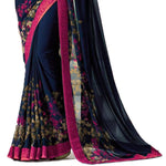 Floral Printed Georgette Sari - Designer mart