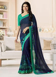 Floral Printed Georgette Sari - Designer mart