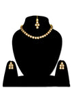 Gold Plated Kundan Necklace Set - Designer mart
