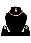 Gold Plated Kundan Necklace Set - Designer mart