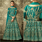 Green Bangalori Silk Semi Stitch Suit - Designer mart