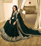 Green Colored Semi Stitched Georgette Suit - Designer mart