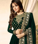 Green Colored Semi Stitched Georgette Suit - Designer mart